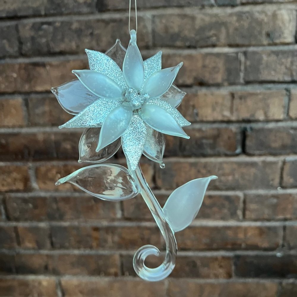 Blowen Glass Poinsettia Christmas Ornament 6” - Picture 5 of 10